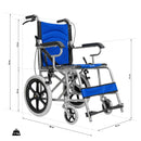 Sedia a Rotelle Pieghevole a Spinta Assistita in Acciaio Rizzetti Blu