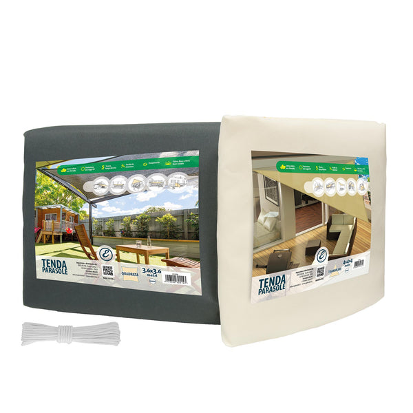 sconto Tenda Vela da Giardino Quadrata Rizzetti Grigia Varie Misure