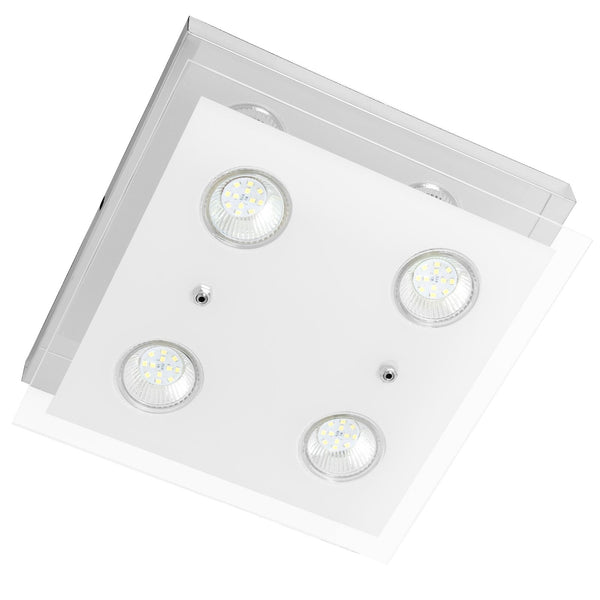 Plafoniera con 4 Faretti Led 12W Luce Calda Rizzetti sconto