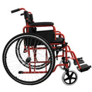 Sedia a Rotelle Pieghevole ad Auto Spinta in Acciaio Rizzetti Rossa