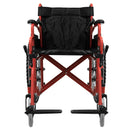 Sedia a Rotelle Pieghevole ad Auto Spinta in Acciaio Rizzetti Rossa