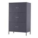 Armadio Archivio a 3 Ripiani in Metallo Nero 65x36x105 cm 
