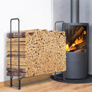 Portalegna per Camino 122x35x122 cm in Ferro  Nero