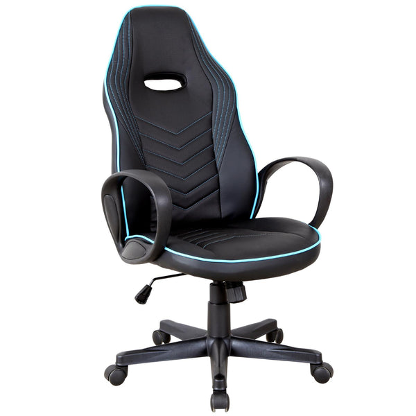 Sedia da Gaming Ergonomica in Similpelle Altezza Regolabile Nera e Azzurra acquista