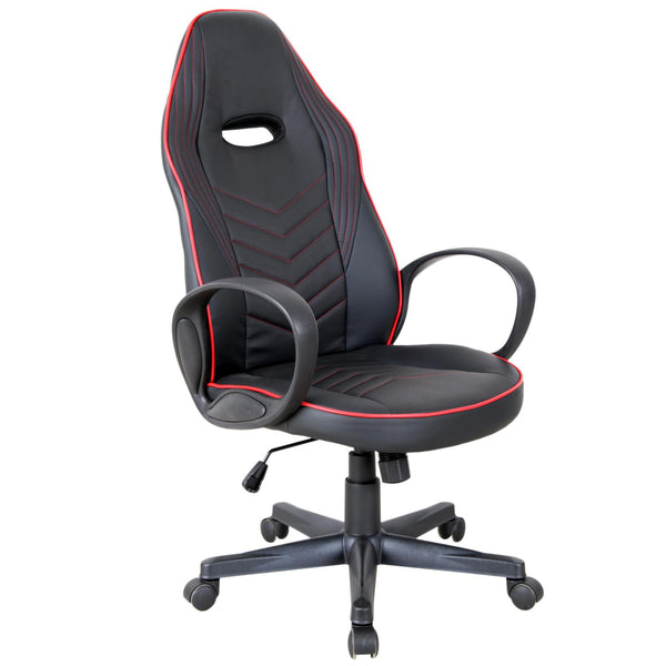 Sedia da Gaming Ergonomica in Similpelle Altezza Regolabile  Nera e Rossa online