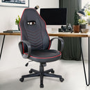 Sedia da Gaming Ergonomica in Similpelle Altezza Regolabile  Nera e Rossa