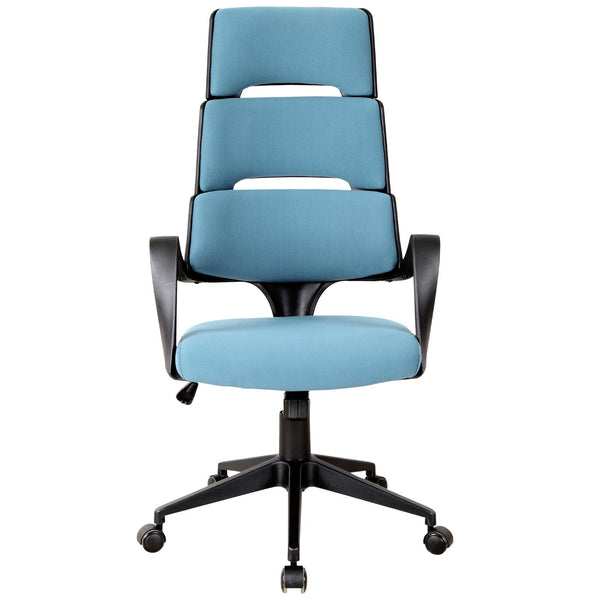 sconto Sedia da Ufficio Presidenziale Ergonomica in Tessuto Blu e Nero