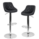 Set 2 Sgabelli Alti in Similpelle Imbottita Rizzetti Anshar Neri