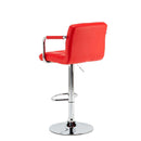 Set 2 Sgabelli Alti in Similpelle Imbottita Rizzetti Plusmir Rossi