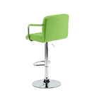 Set 2 Sgabelli Alti in Similpelle Imbottita Rizzetti Plusmir Verdi