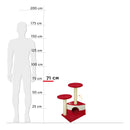 Albero Tiragraffi con Cuccia per Gatti H71 cm Rizzetti Fidel Rosso