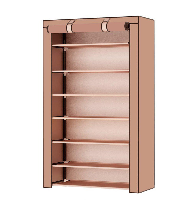 Scarpiera Salvaspazio 7 Ripiani 60x30x126 cm Rizzetti Marrone