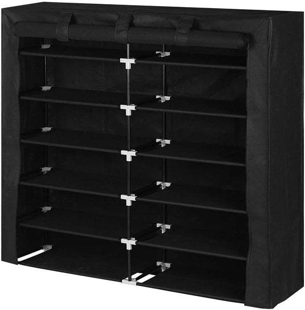 Scarpiera Salvaspazio 6 Ripiani 115x28x110 cm Rizzetti Nera sconto