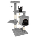 Albero Tiragraffi con Cuccia per Gatti H112 cm Rizzetti Picasso Grigio