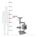 Albero Tiragraffi con Cuccia per Gatti H112 cm Rizzetti Picasso Grigio