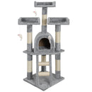 Albero Tiragraffi con Cuccia per Gatti H116 cm Rizzetti Silvestro Grigio