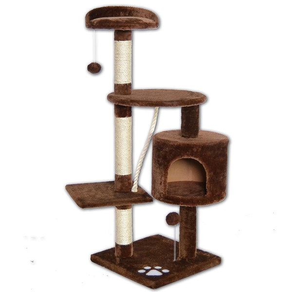 Albero Tiragraffi con Cuccia per Gatti H112 cm Rizzetti Rubik Marrone sconto