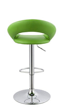 Set 2 Sgabelli Alti in Similpelle Imbottita Rizzetti Chicago Verdi