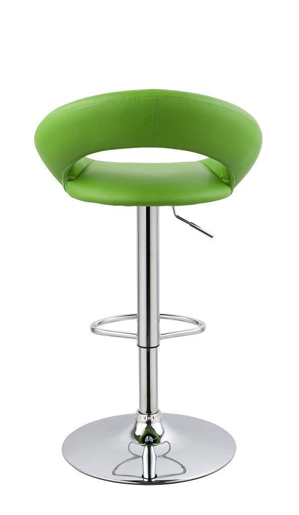 Set 2 Sgabelli Alti in Similpelle Imbottita Rizzetti Chicago Verdi