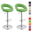 Set 2 Sgabelli Alti in Similpelle Imbottita Rizzetti Chicago Verdi