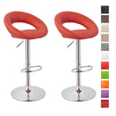 Set 2 Sgabelli Alti in Similpelle Imbottita Rizzetti Chicago Rossi