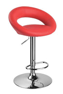 Set 2 Sgabelli Alti in Similpelle Imbottita Rizzetti Chicago Rossi