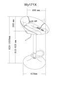 Set 2 Sgabelli Alti in Similpelle Imbottita Rizzetti Chicago Rossi