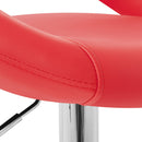 Set 2 Sgabelli Alti in Similpelle Imbottita Rizzetti Chicago Rossi