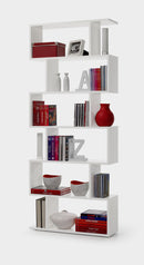 Libreria Salvaspazio per Soggiorno 70x24x190,5 cm Rizzetti Friburgo Bianca