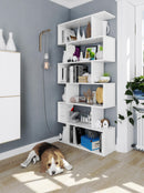 Libreria Salvaspazio per Soggiorno 70x24x190,5 cm Rizzetti Friburgo Bianca