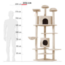 Albero Tiragraffi per Gatti H203 cm Rizzetti Rockfeller Beige