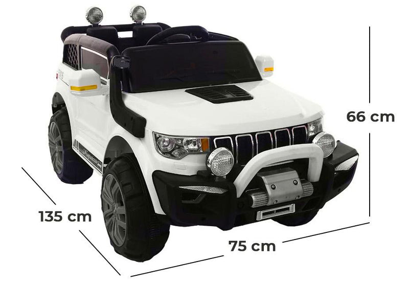 Macchina Elettrica per Bambini 2 Posti 12V Jepsen Fuoristrada 4x4 Bianco