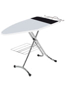 Asse da Stiro Luxor Profi 123x48 cm Area Ignifuga Salvaspazio Altezza Regolabile Ripiano Sottostante