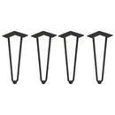 Hairpin Set di Gambe H2 Aste per Tavolo H400 Verniciato Nero Acciaio Emuca