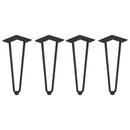 Hairpin Set di Gambe H2 Aste per Tavolo H400 Verniciato Nero Acciaio Emuca