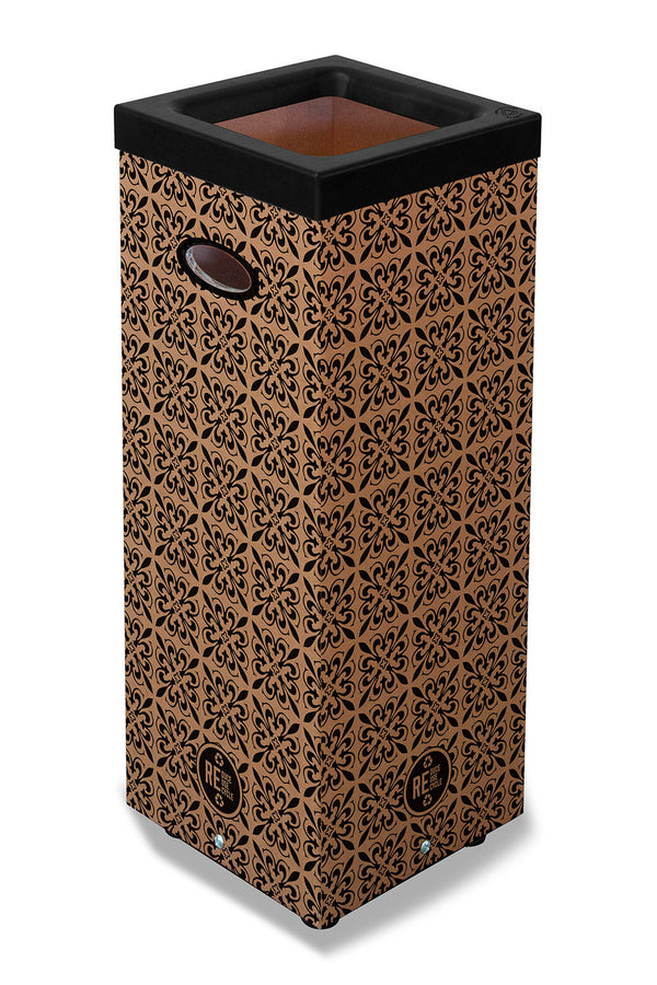 Pattumiera Per Raccolta Rifiuti 28x28xh70 cm in Cartone Con Stampa Grafica G1 Beige sconto