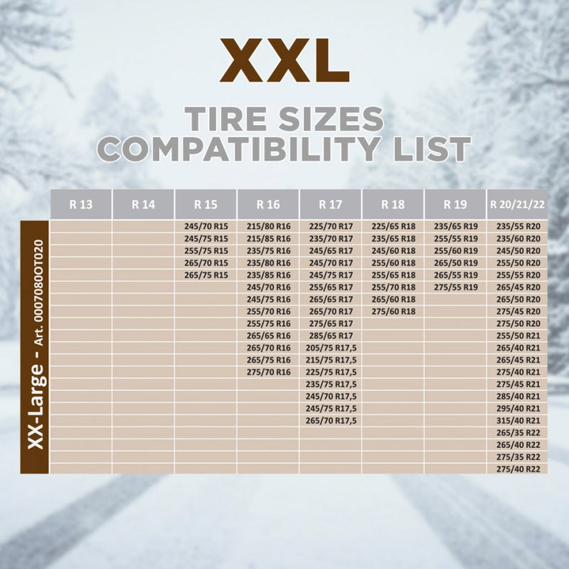 Calze Da Neve Omologate EN16662-1 – 225/65R16, Montaggio Rapido 30s, Antiscivolo, Lavabili