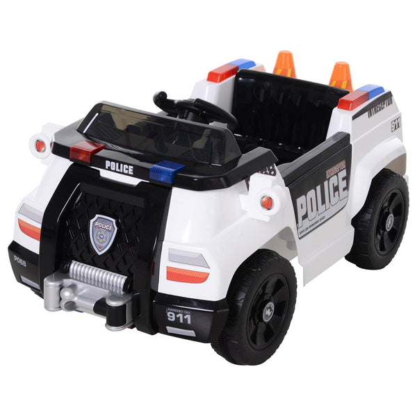 online Macchina Elettrica Polizia per Bambini 6V Police Bianca