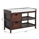 Panca Portascarpe con Cassetti da Ingresso 69x34x48 cm  Marrone
