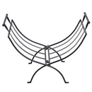 Portalegna Legnaia Pieghevole in Ferro 60x35x45 cm Max 30Kg  Nero