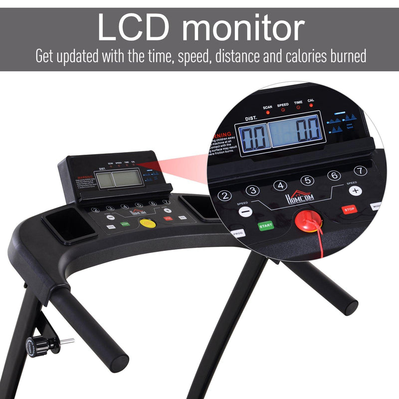 Tapis Roulant Elettrico con Schermo LCD Pieghevole 500W Nero 