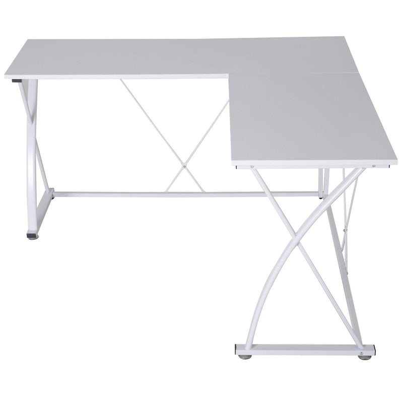 Scrivania da Ufficio ad Angolo in Metallo e MDF 142x142x76 cm  Bianca