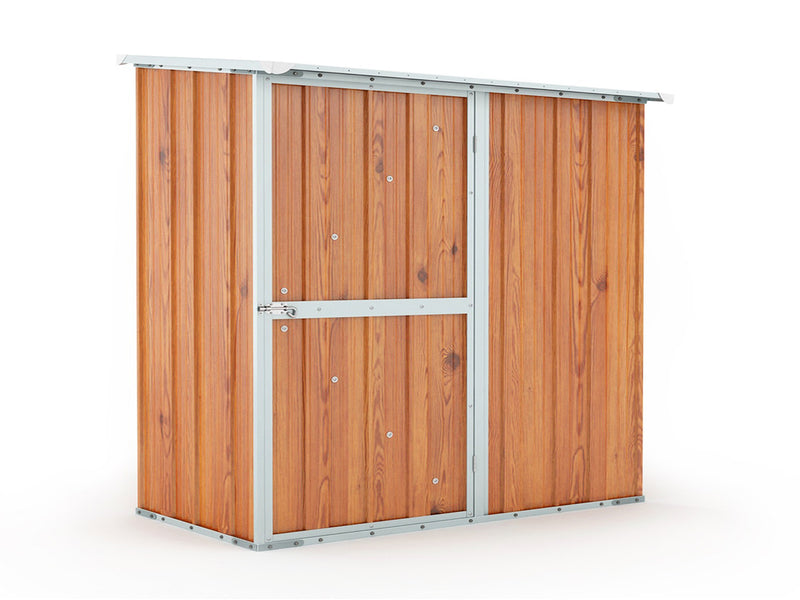 Casetta Box da Giardino in Lamiera di Acciaio Porta Utensili 174x100x174 cm Enaudi Legno