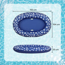 Galleggiante per Cani Gonfiabile 155x104x25 cm Pieghevole per Cani fino a 40 kg in PVC Blu      