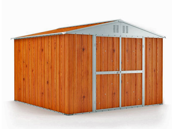 Casetta Box da Giardino in Lamiera di Acciaio Porta Utensili 327x269x217 cm Enaudi Legno online