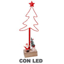 Albero metallo led con babbo natale rosso cm 7x15xh39