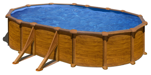 Piscina Ovale Fuori Terra 500x300xh132 cm in Acciaio e PVC Gre Mauritius sconto