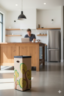 Pattumiera Per Raccolta Rifiuti 28x28xh70 cm in Cartone Con Stampa Grafica G2 Beige