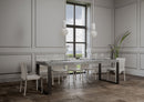 Tavolo Allungabile 140-244x90x77 cm Tecno Premium Cemento Telaio Antracite 