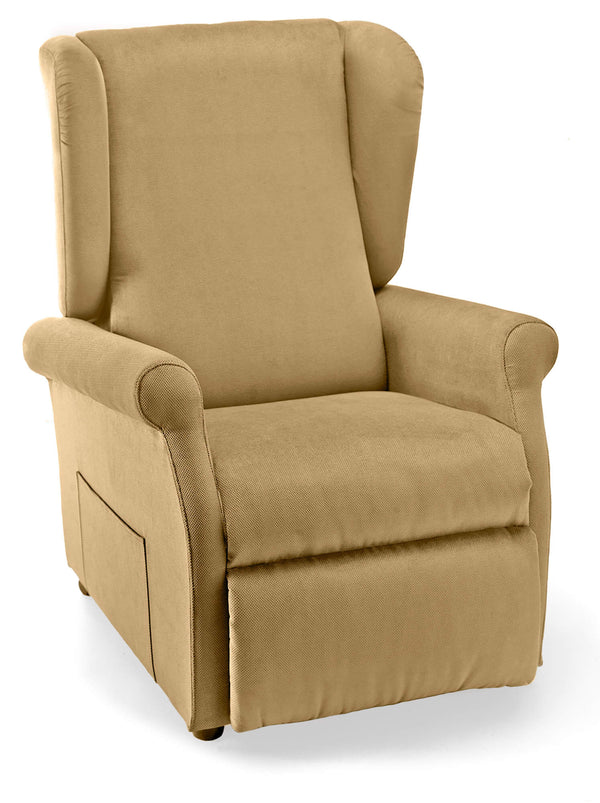 Poltrona Alzapersona Elettrica 2 Motori 75x107x84 cm con Ruote in Tessuto Dispositivo Medico 1 Beige sconto